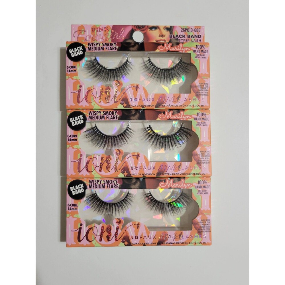 Ioni Pink Cowgirl Marilyn Wispy Smoky Medium Flare Lash Bundle Pack Of 3